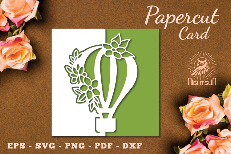 Hot Air Balloon Papercut Card SVG