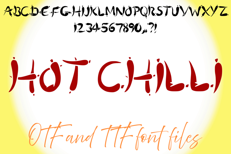 Hot Chilli Chili Spice Typeface Lettering ABC Text Font OTF
