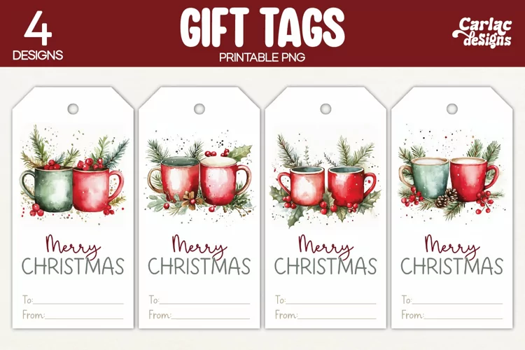 Christmas Gift Tags, Merry Christmas Printable Tags