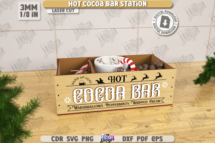 Hot Cocoa Bar Station Laser Cut |Hot Chocolate Station| Xmas