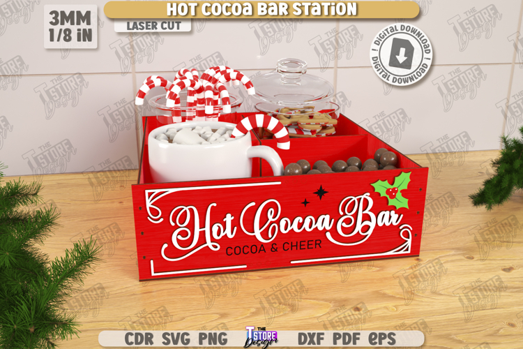 Hot Cocoa Bar Station Laser Cut |Hot Chocolate Station| Xmas