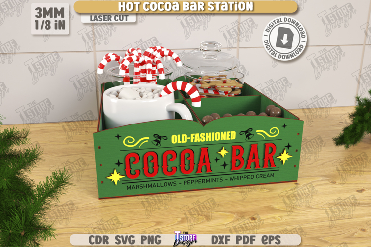 Hot Cocoa Bar Station Laser Cut |Hot Chocolate Station| Xmas