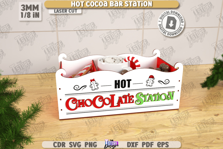 Hot Cocoa Bar Station Laser Cut |Hot Chocolate Station| Xmas