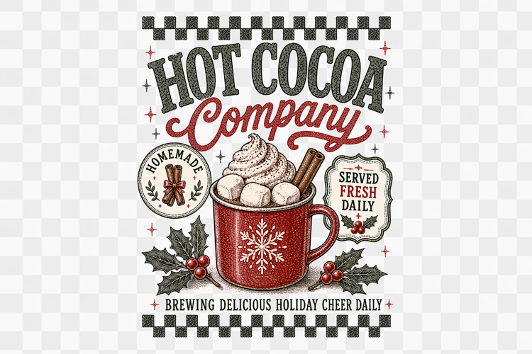 Hot Cocoa Christmas Sign Shirt Sublimation design png