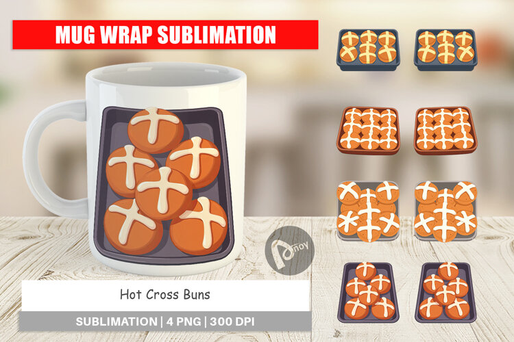 Mug Wrap Hot Cross Buns example image 1