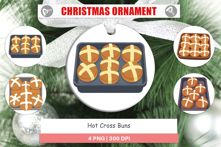 Ornament Hot Cross Buns