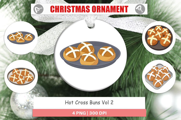 Ornament Hot Cross Buns