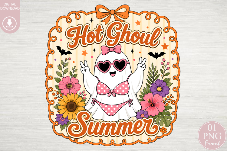 Hot Ghoul Summer PNG, Retro Halloween Sublimation