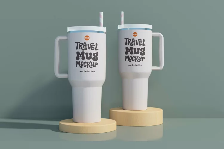Rambler Travel Mug Drinking Cup Mockup