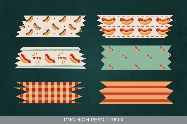 Hotdog Vintage Patterned Tape example image 1