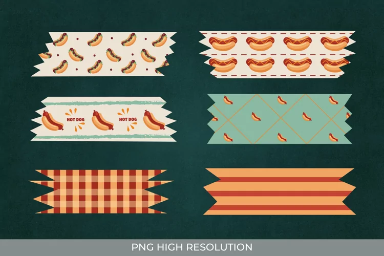 Hotdog Vintage Patterned Tape