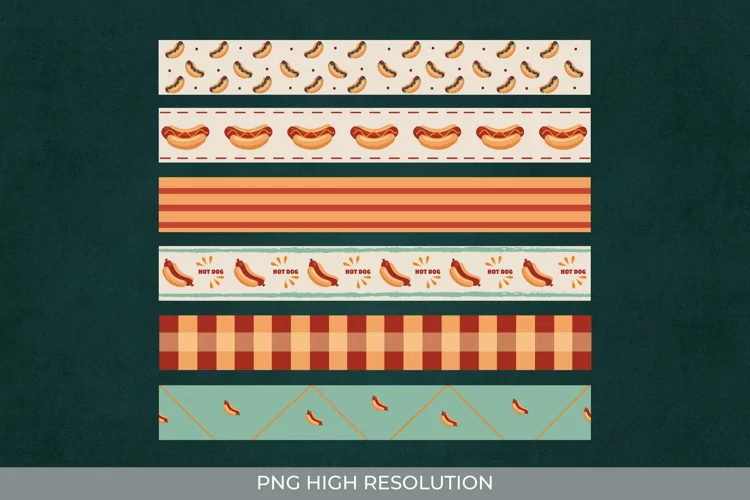 Hotdog Vintage Seamless Stripe