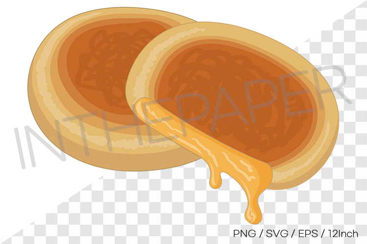 Sweet honey flowing hotteok PNG SVG Korean antique clipart