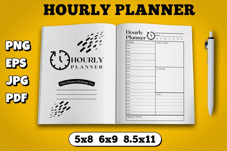 Amazon kdp hourly planner interior for kindle publisher example image 1