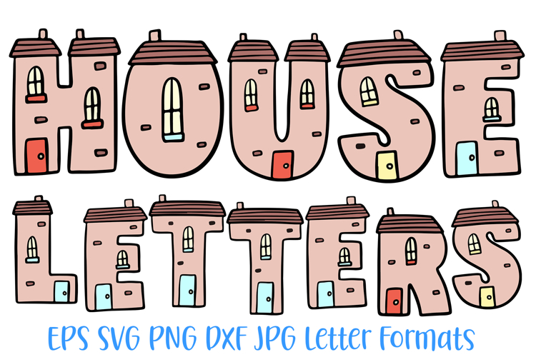 House Font Cartoon Home Brick Building Lettering ABC SVG PNG