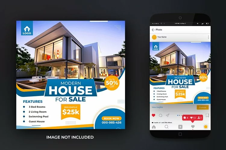 House for Sale Real Estate Property Social Media Post Design