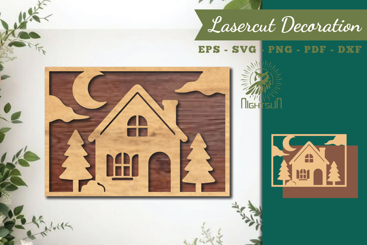 House Lasercut Wall Decor SVG