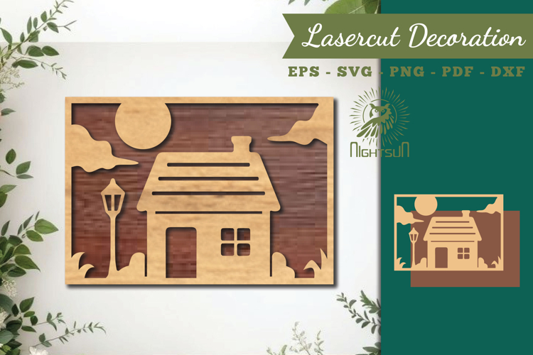 House Lasercut Wall Decor SVG