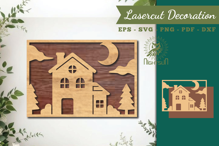 House Lasercut Wall Decor SVG