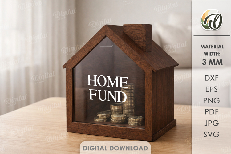 House Money Bank Laser Cut. Saving Box SVG