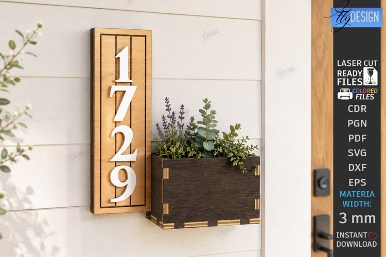 Modern House Number Signs Laser Cut | Wall Address Plaque