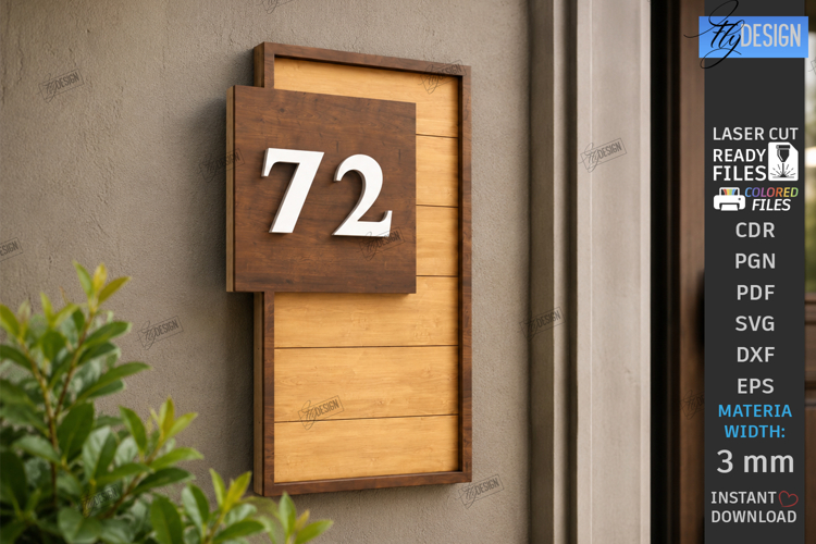 Modern House Number Signs Laser Cut | Wall Address Plaque