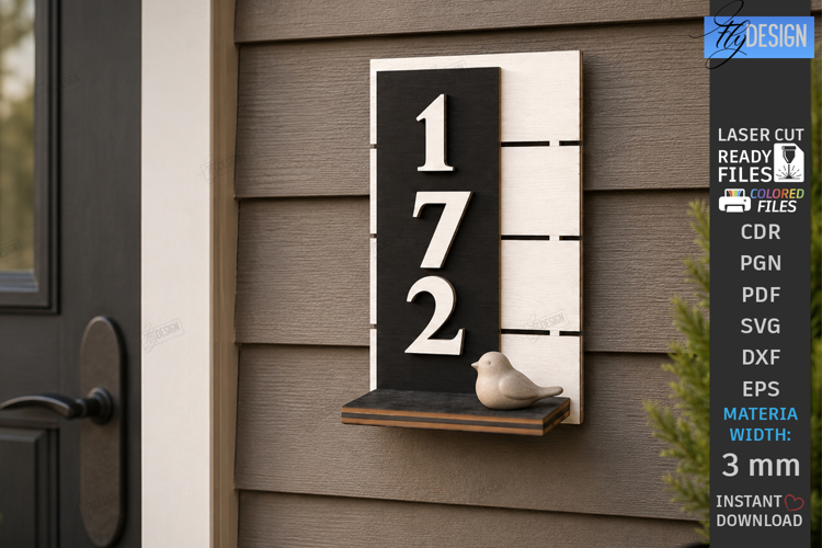 Modern House Number Signs Laser Cut | Wall Address Plaque