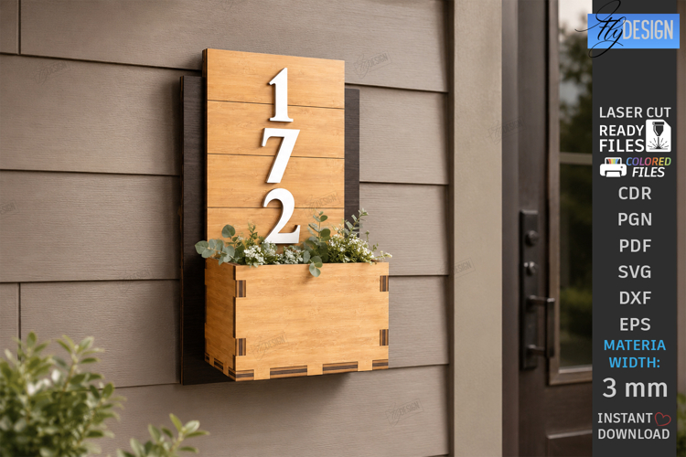 Modern House Number Signs Laser Cut | Wall Address Plaque