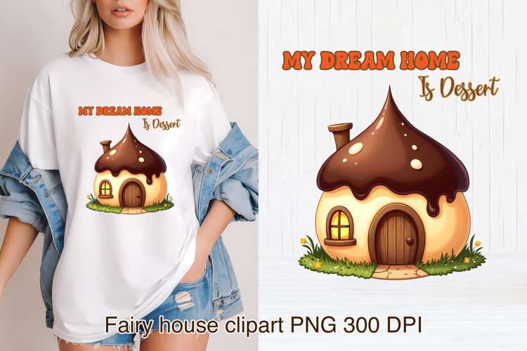 Cute fairy sweets house sublimation | Fairy house clipart