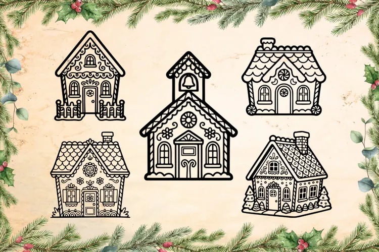 Gingerbread Detailed House SVG Collection