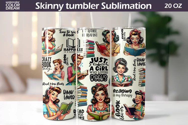 Housewife Book Tumbler Wrap | Book Lover Tumbler Sublimation