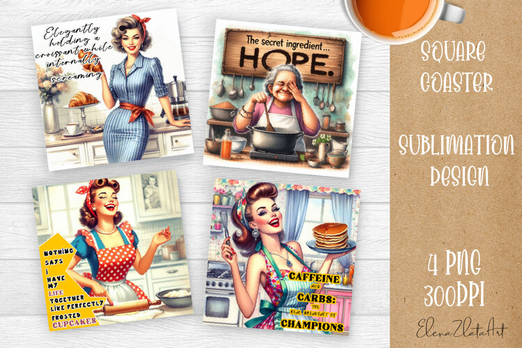 Pin Up Girl Coaster - Sarcastic Quote Coaster example image 1