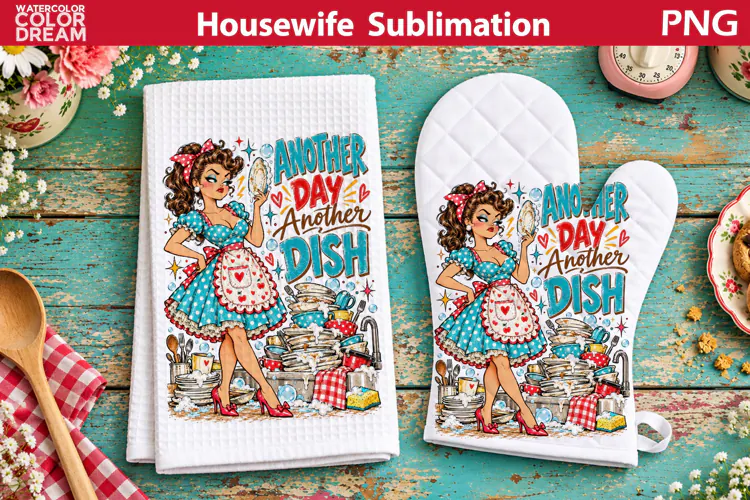 Funny Housewife Towel | Retro Housewife Sublimation