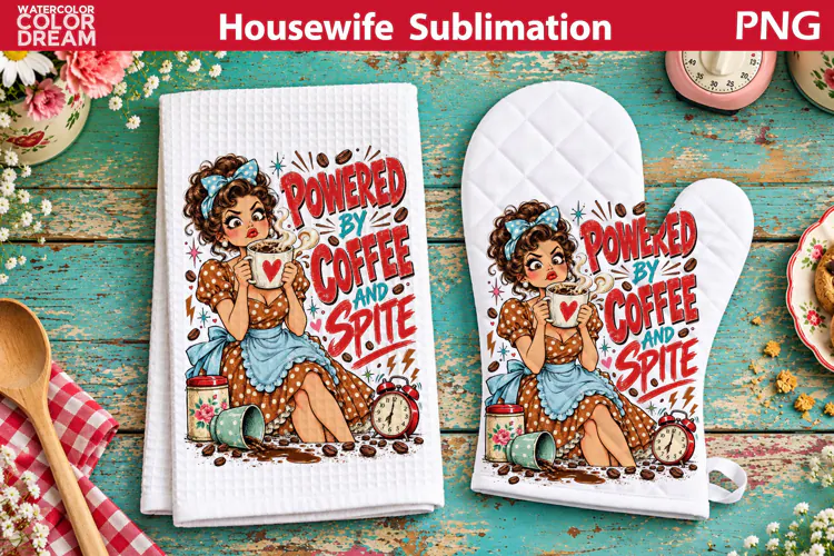 Funny Housewife Towel | Retro Housewife Sublimation