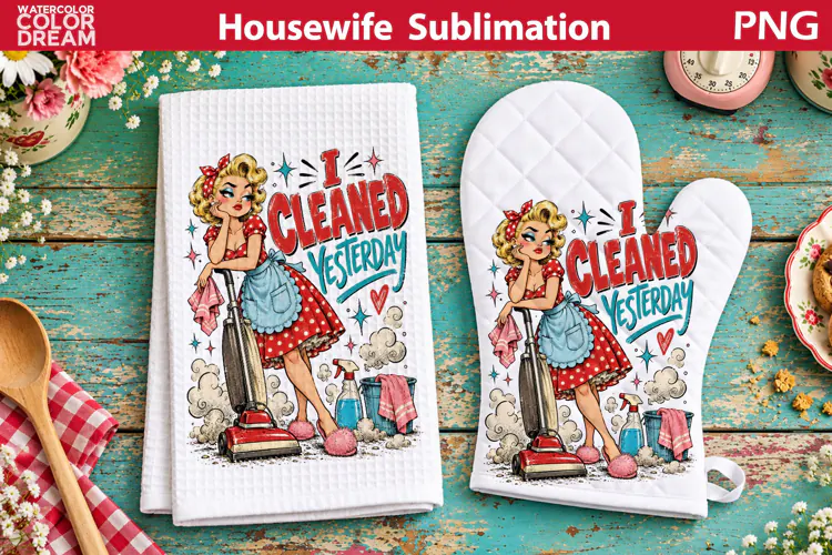 Retro Housewife Sarcastic Humor | Funny Housewife Towel