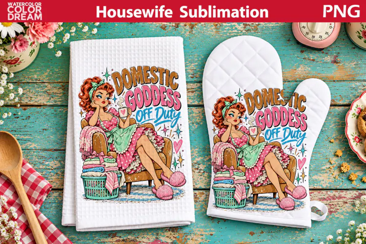 Funny Housewife Towel | Retro Housewife Sublimation