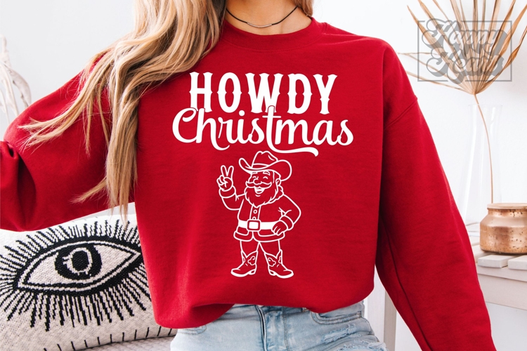 Howdy Christmas SVG PNG - Western Cowboy Santa Christmas