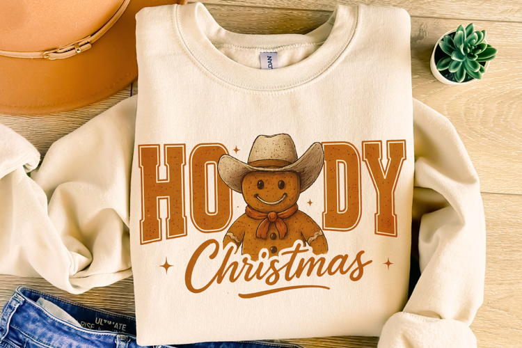 Howdy Christmas PNG, Western Christmas PNG, Gingerbread PNG