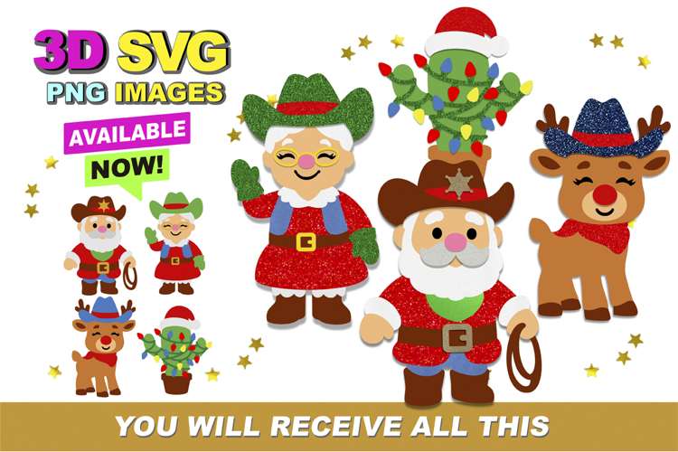 Howdy Christmas 3D SVG