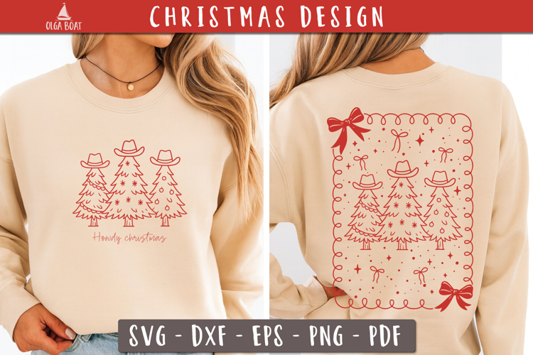 Howdy Christmas Tree SVG Funny farmhouse design