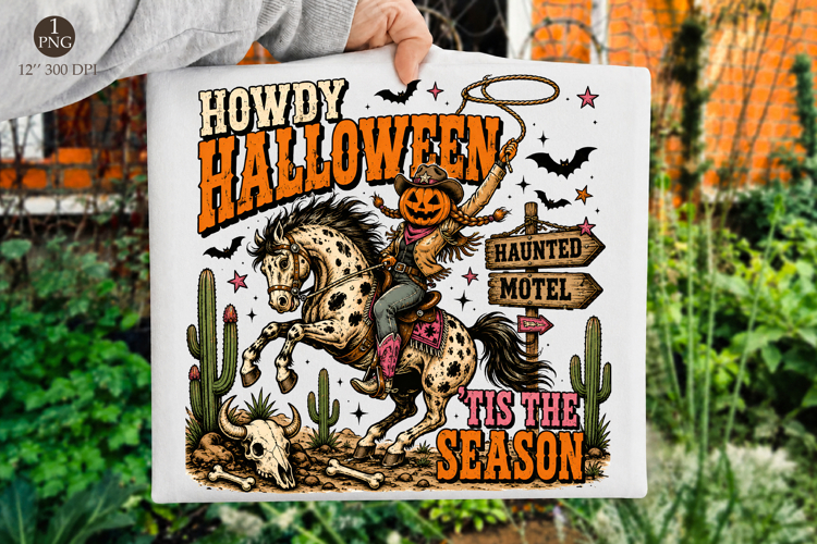 Howdy Halloween PNG, Western Cowboy Pumpkin PNG