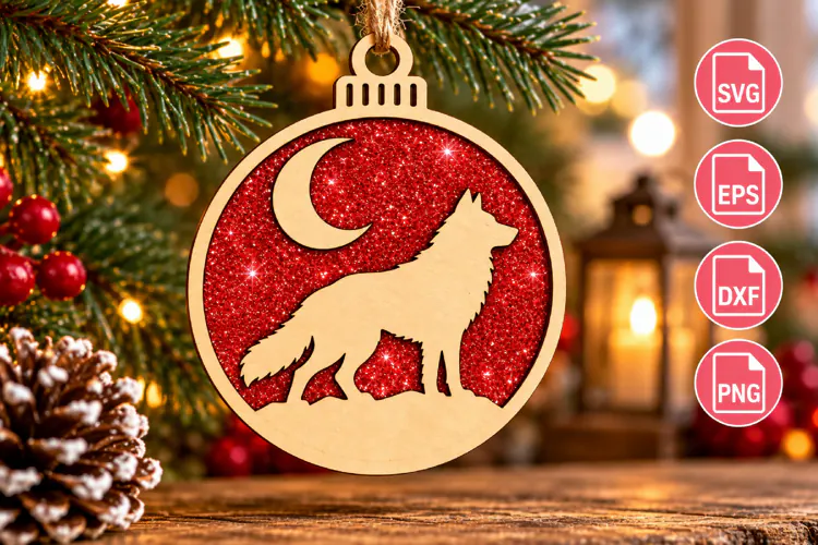 Howling Wolf SVG Laser Cut