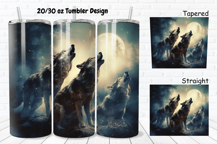 Howling Wolves Mystical Wolves 20/30oz Skinny Tumbler