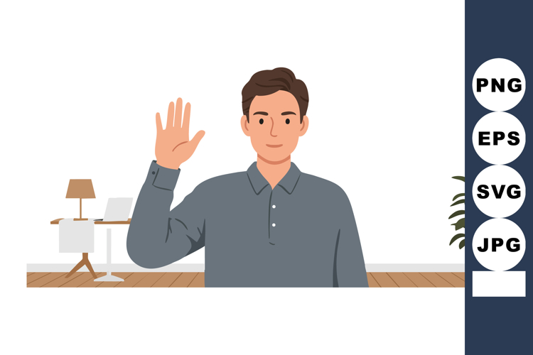 Hand Raising Clipart Image 9