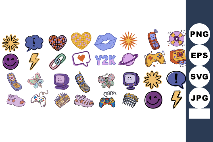Y2K Pastel Doodle Sticker Banner Set