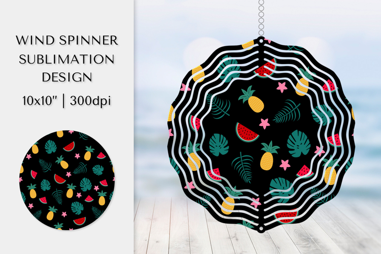 Tropical Wind Spinner Sublimation Design. Summer Spinner 05