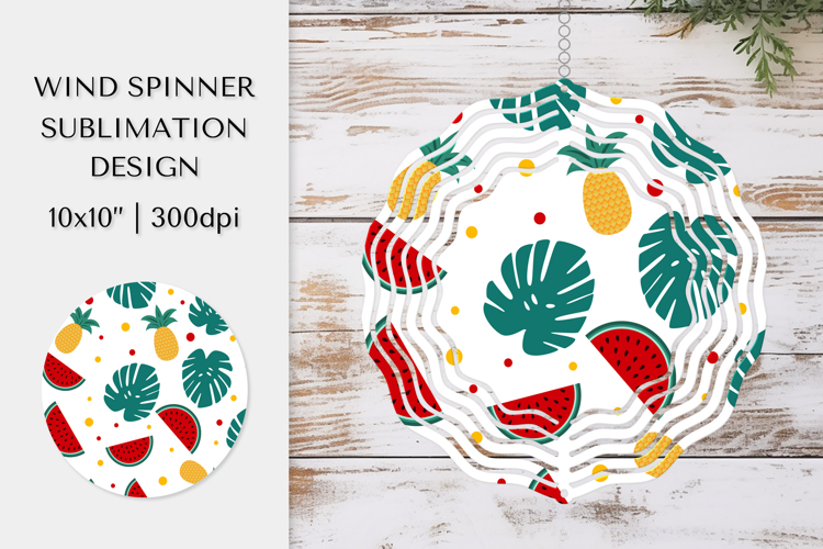 Tropical Wind Spinner Sublimation Design. Summer Spinner 08