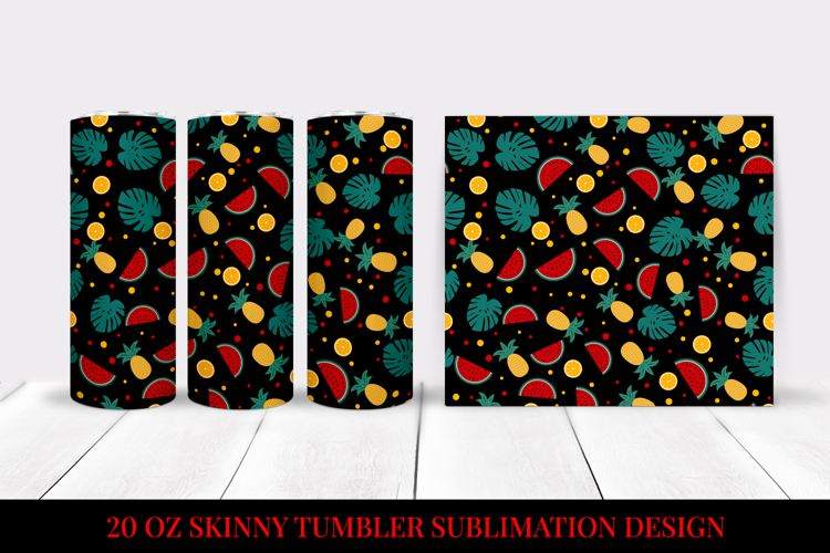 Tropical Tumbler Wrap. Summer Tumbler Sublimation Design 02
