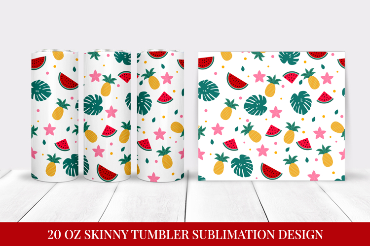 Tropical Tumbler Wrap. Summer Tumbler Sublimation Design 03