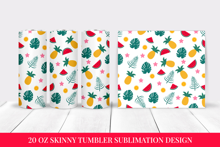 Tropical Tumbler Wrap. Summer Tumbler Sublimation Design 04